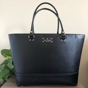Black leather Kate Spade tote